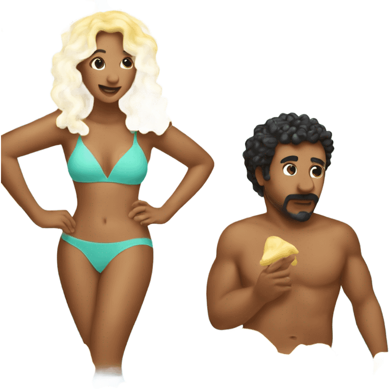 Mac and cheese in a bathing suit emoji