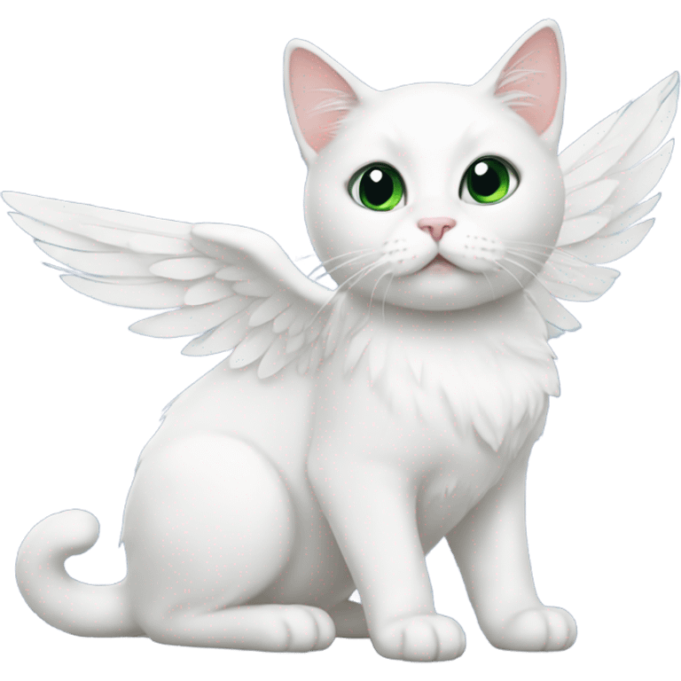 White Cat with wings emoji