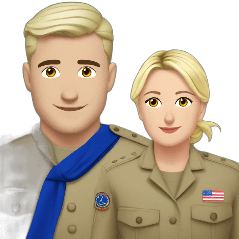 Marine le pen et Jordan bardella emoji