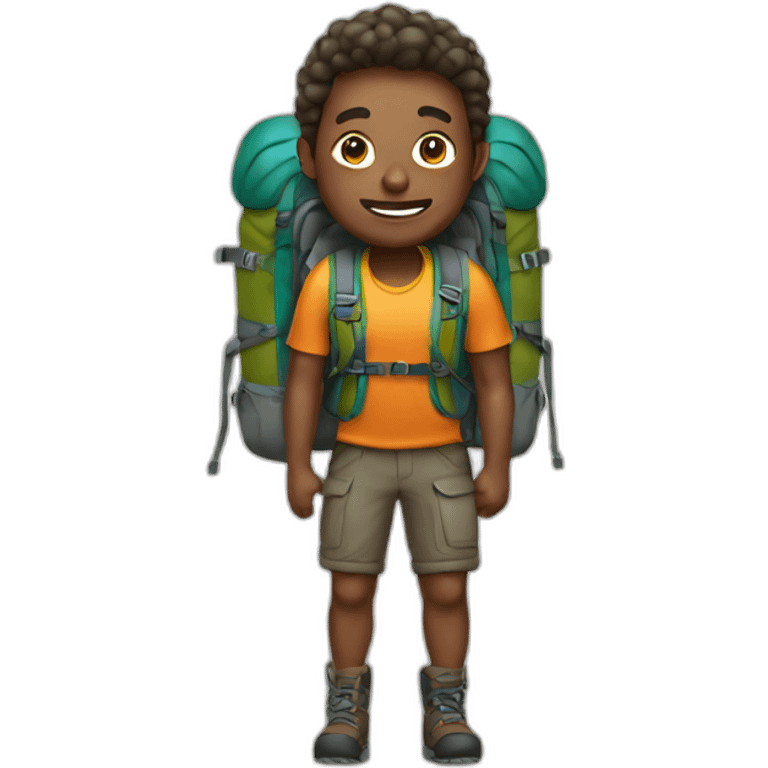 hiker with backpack emoji