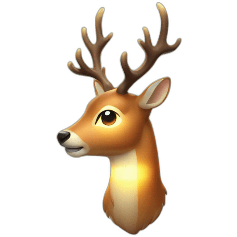 glowing deer emoji