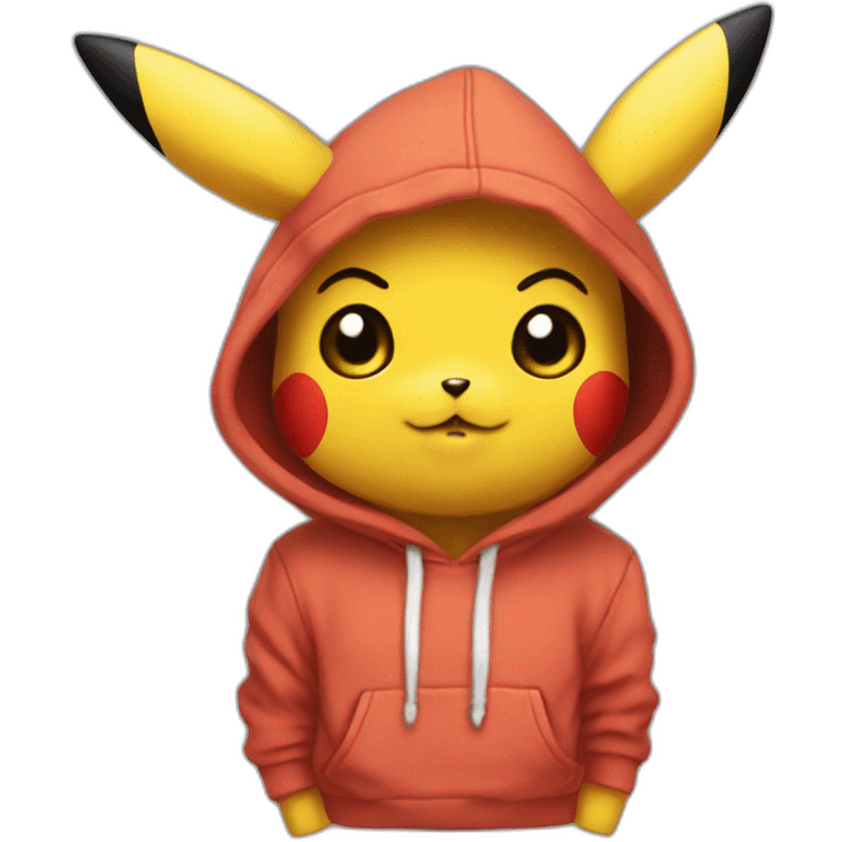 pikachu con una sudadera emoji