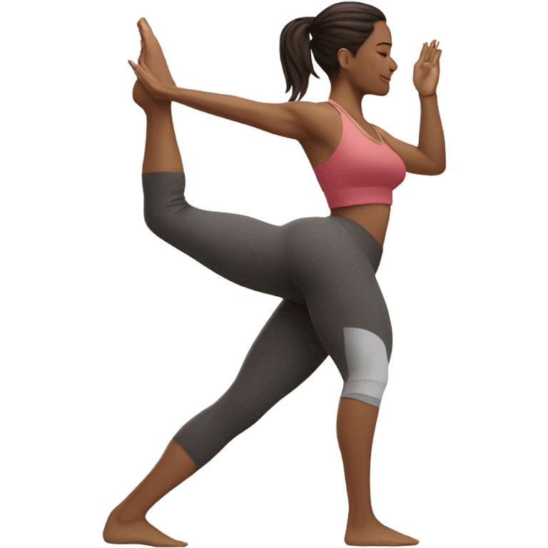 fitness model holding yoga pose side view emoji