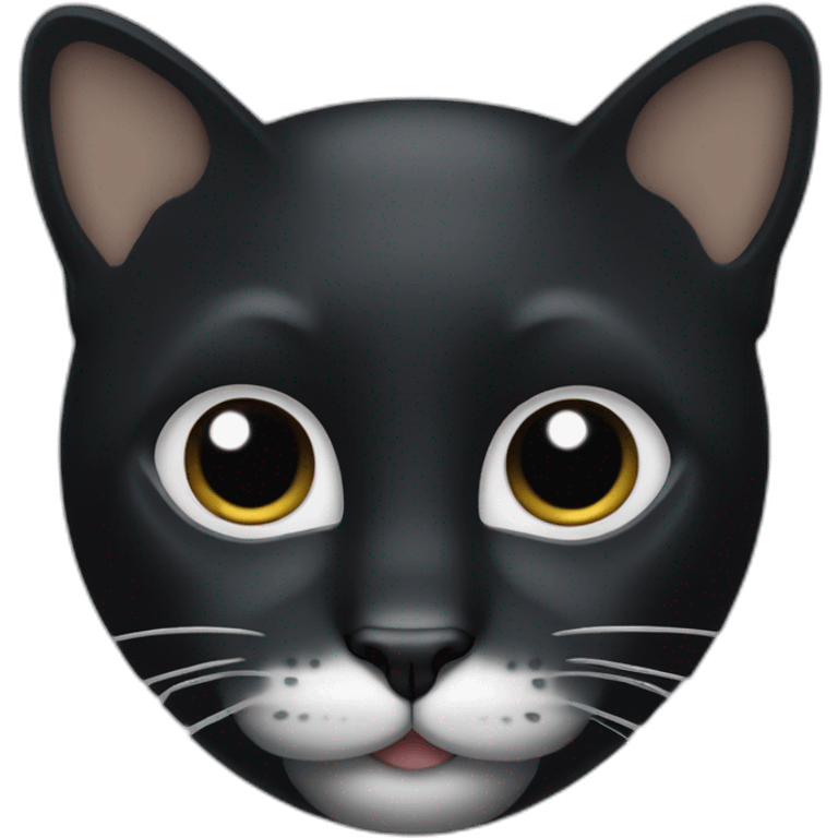 gato negro con manchas blancas emoji