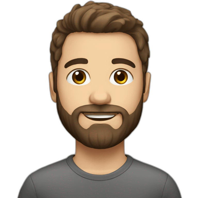 Daniel nass, brazilian, white skin, little hair, straight brown hair, bearded emoji