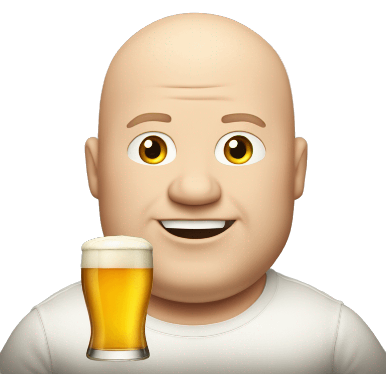 Fat bald guy in tesla chuuging beer emoji