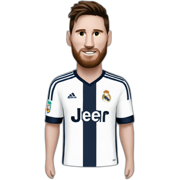 Messi avec maillot real madrid emoji