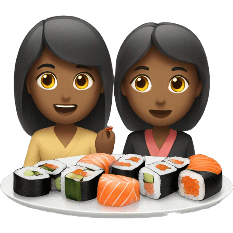 friends eat sushi emoji