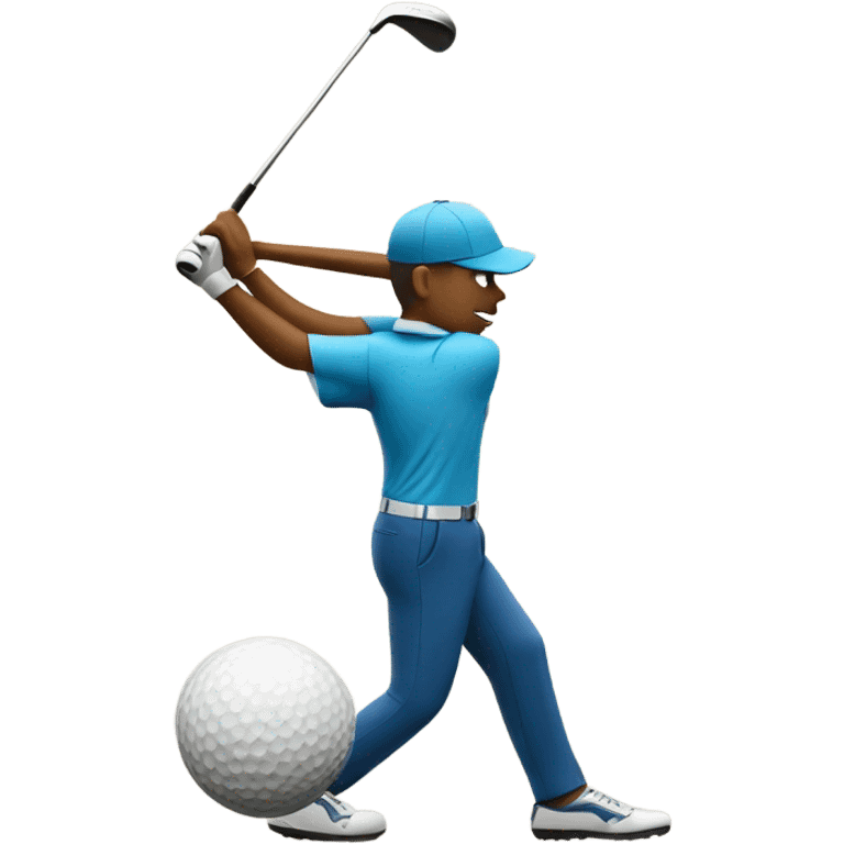 Golfer hitting football with driver emoji