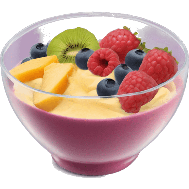 Healthy bowl of smoothie with fruit and berries  emoji