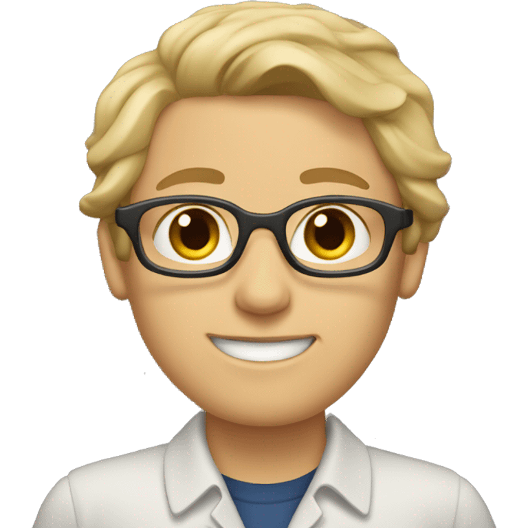 A teacher with brown eyes, dirty blond hair emoji