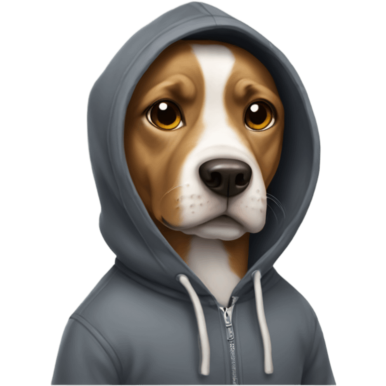 Dog wearing a hoodie emoji