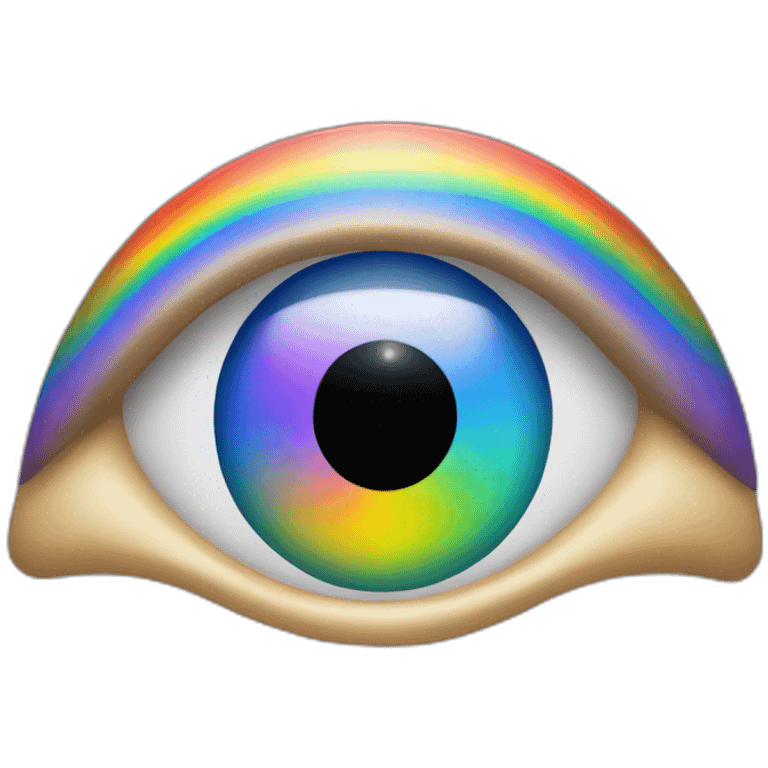 Iris with a rainbow behind emoji