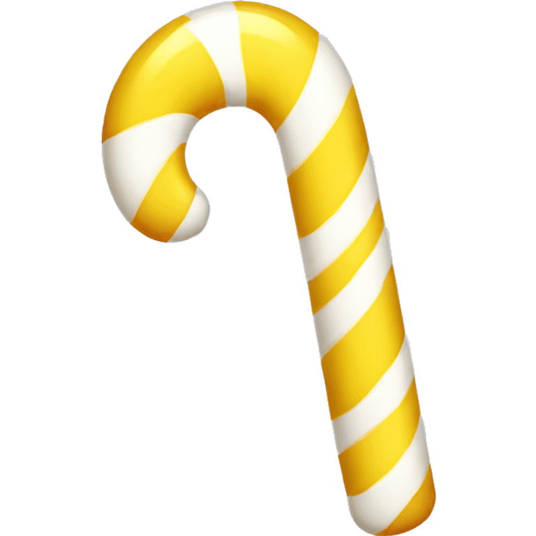 Yellow and white Candy cane  emoji