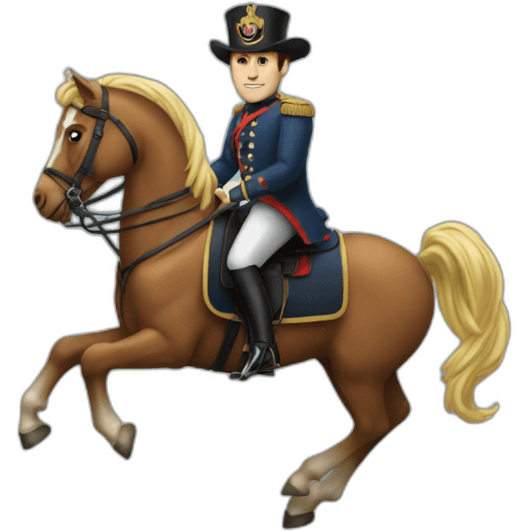 Macron sur un cheval emoji