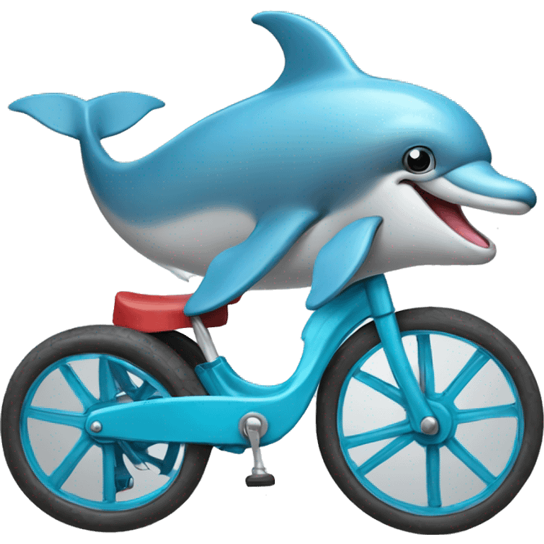 Dolphin riding a tricycle  emoji