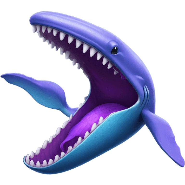 Blue whale purple, open mouth emoji