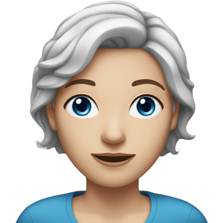 white-woman-slight-wrinkles-short-brown-hair-silver-highlights-blue-eyes emoji