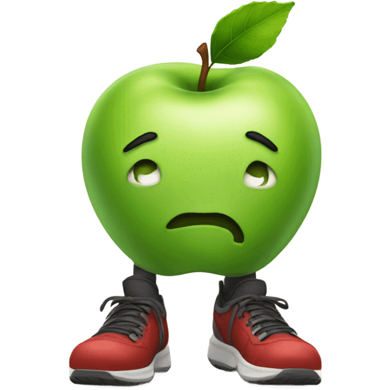 Apple with legs and shoes emoji