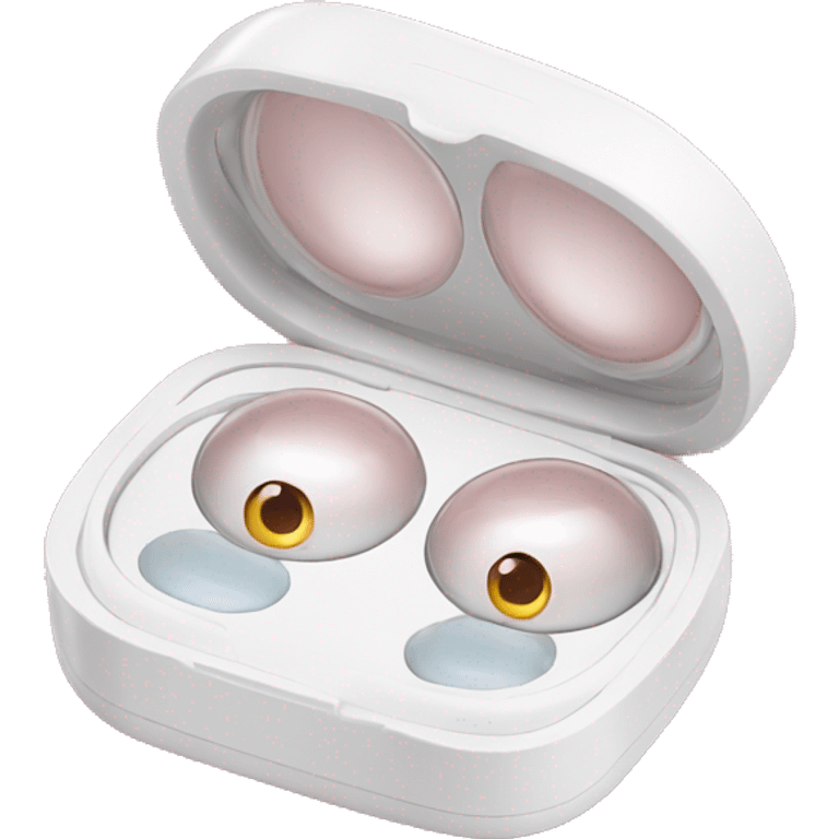 dual compartment prescription contact lens case emoji