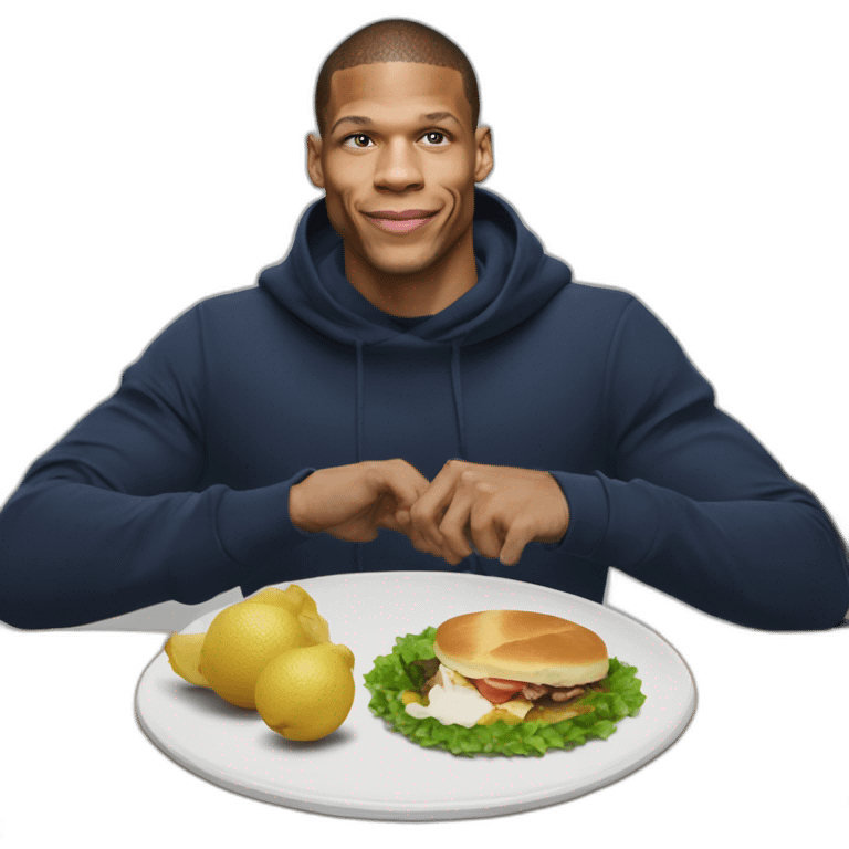 Kilian Mbappé en train de manger emoji