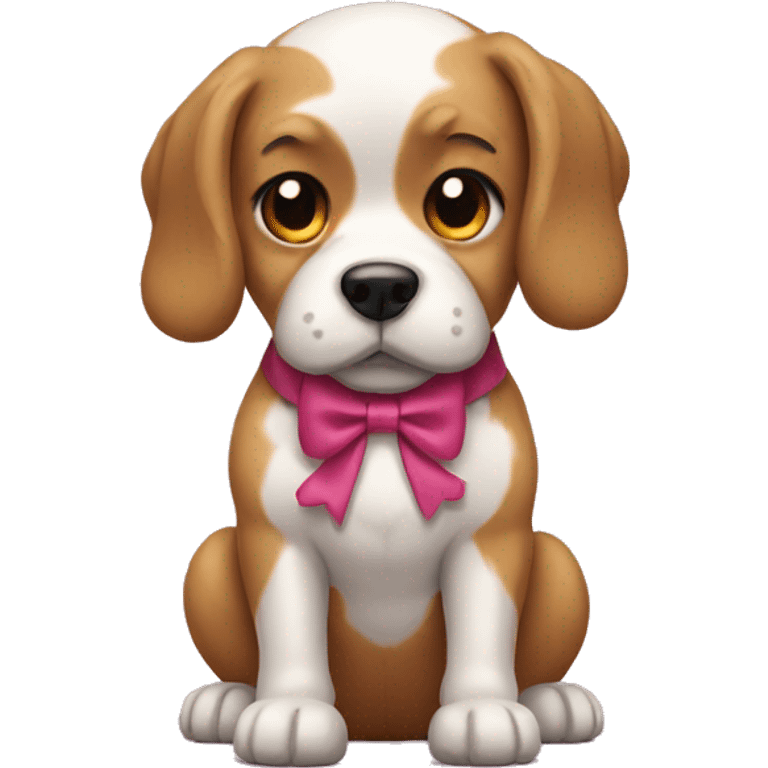 Emoji dog wearing bow emoji