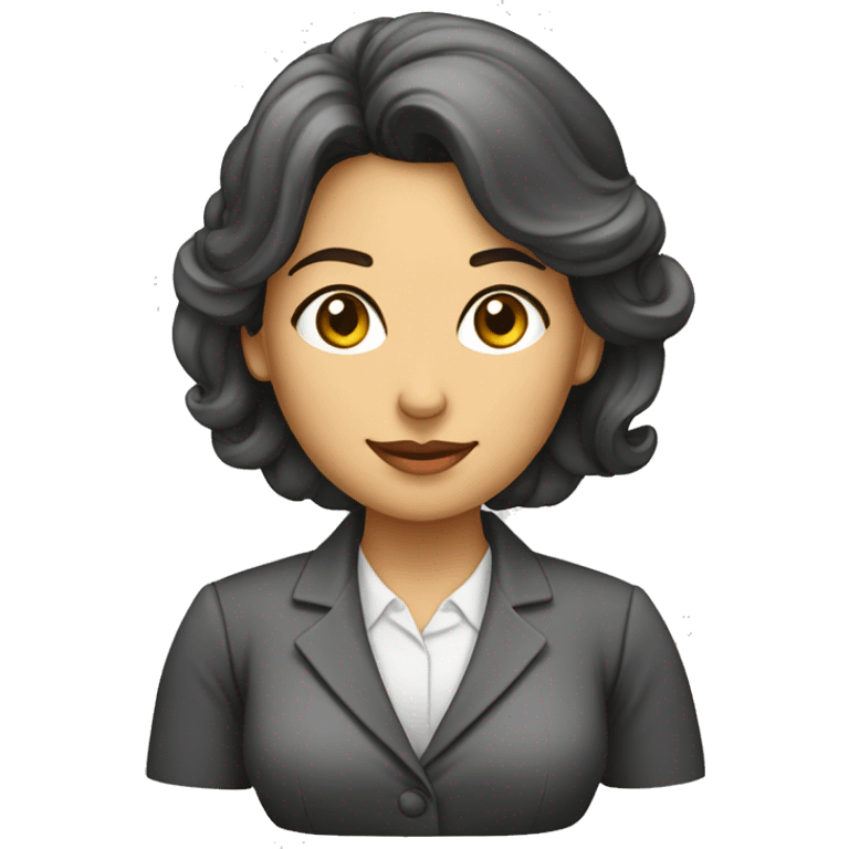 Una mujer empresaria y que sea morena frente una computadora  emoji