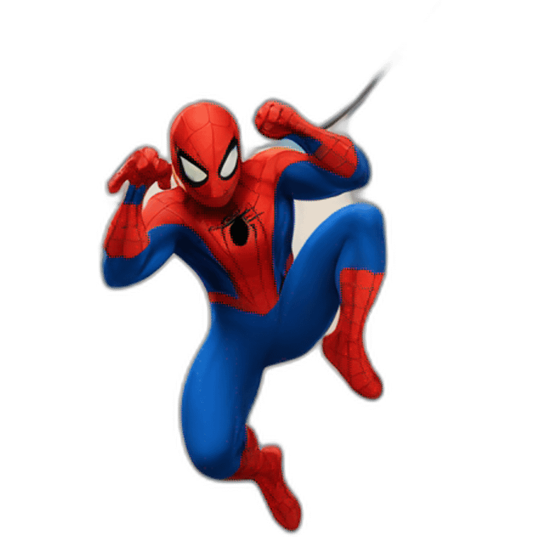 Spiderman swinging on buildings emoji