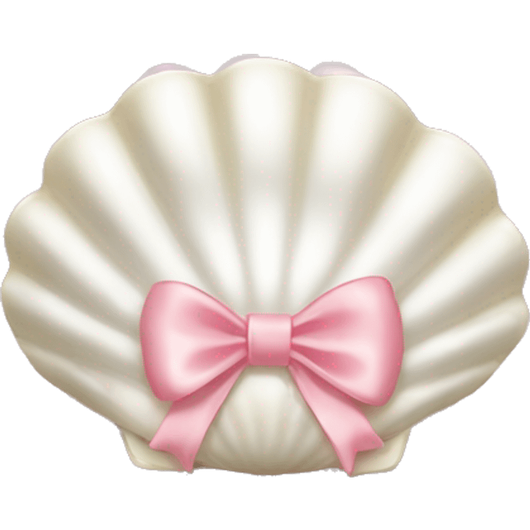 Pearl shell and light pink bow emoji