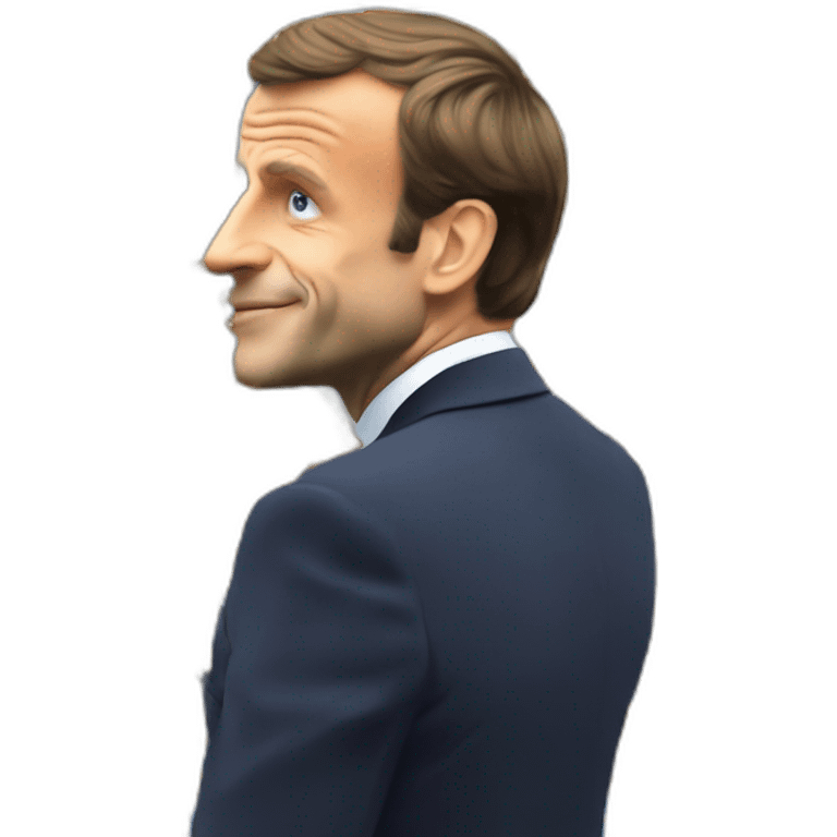 Emmanuel Macron qui fait un bisou à marine le Penn emoji