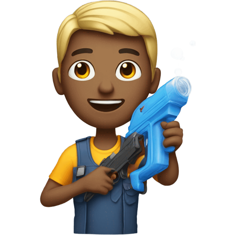 Realistic guy holding a water gun emoji