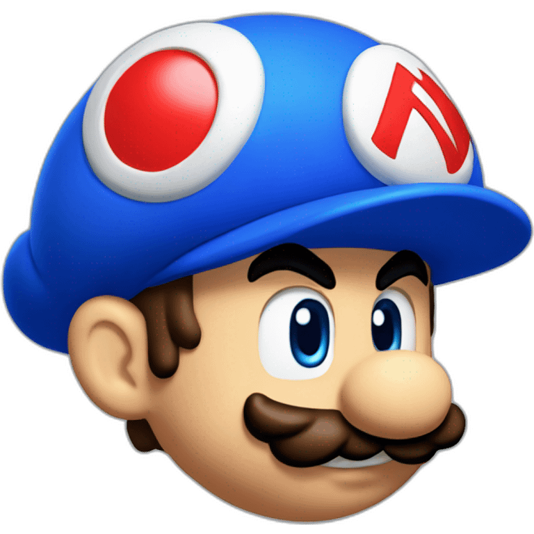 super mario with blue hat emoji