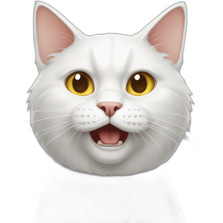 Mad white cat emoji