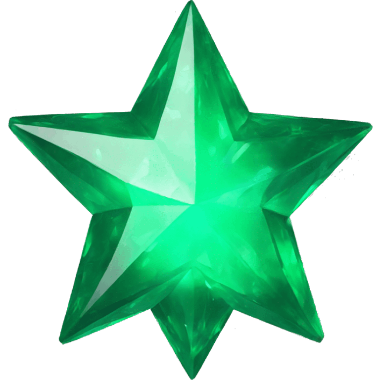 3D medium sized normal emerald star emoji