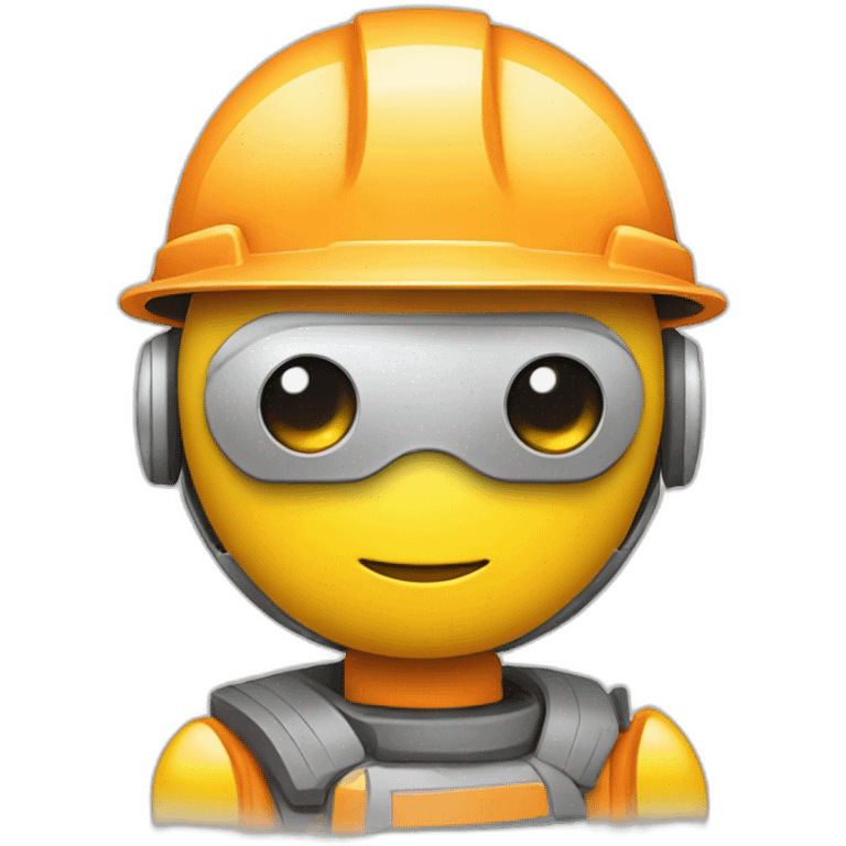 cute robot with a round face wearing construction hat emoji