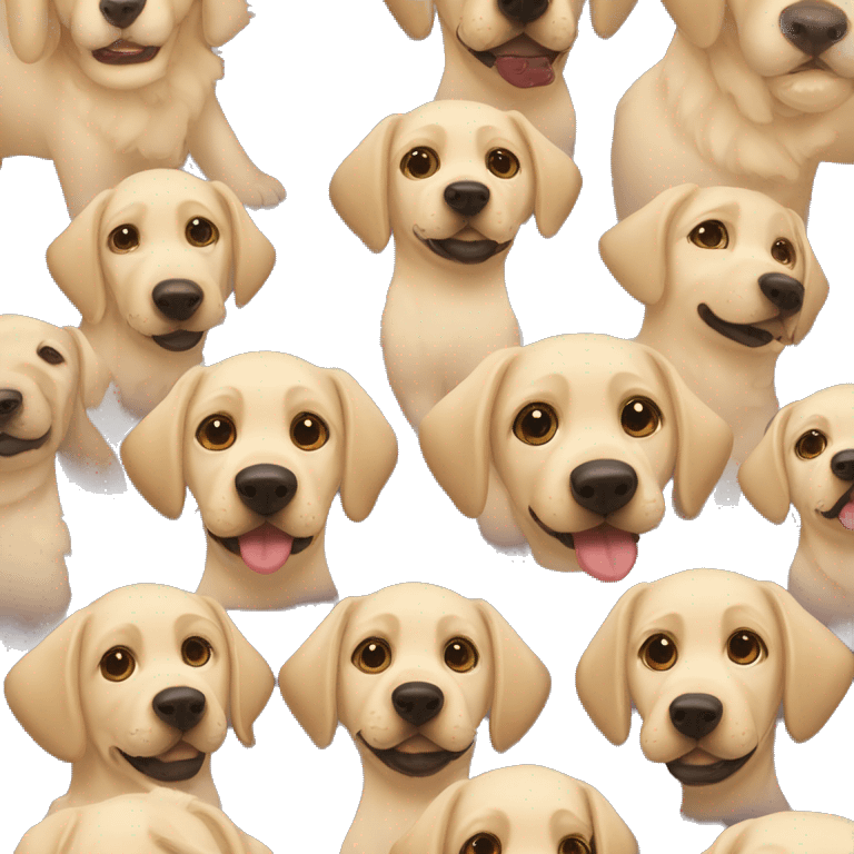 two cute labradors one puppy and one adult  emoji