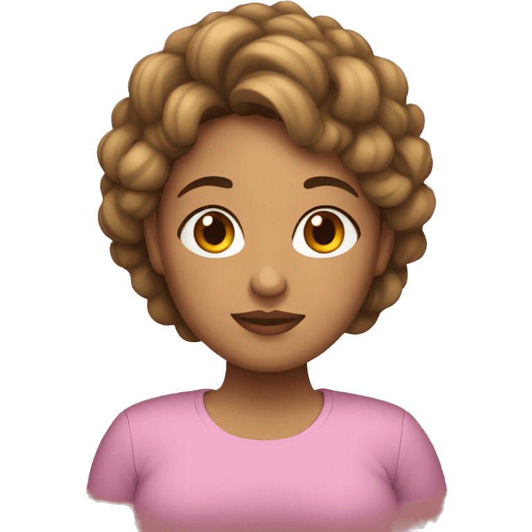 Mujer gordita con le tes pelo negro  emoji