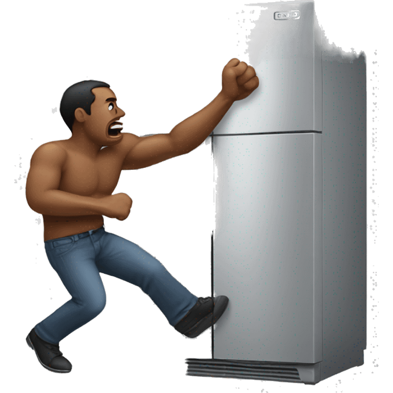 man getting punched by a fridge emoji