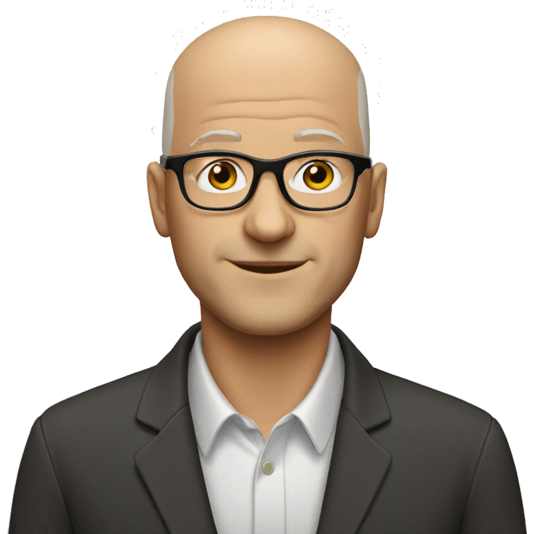 a white bald man with glasses emoji