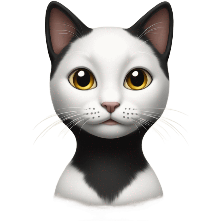 Black females kitty with small white patch on the front of her neck  emoji