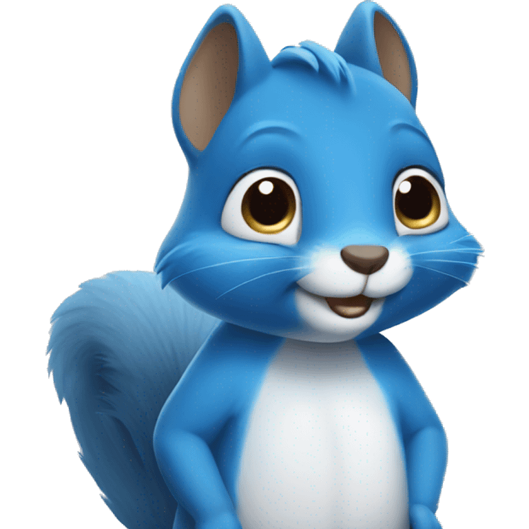 blue squirrel with smiley face emoji