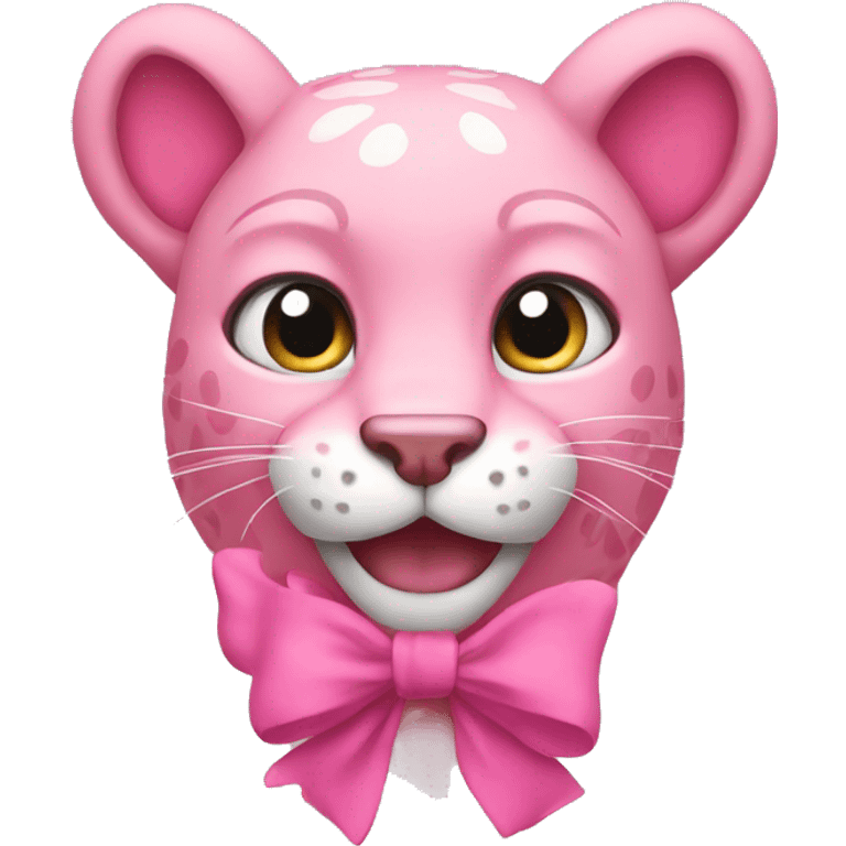 pinkpanther with bow emoji