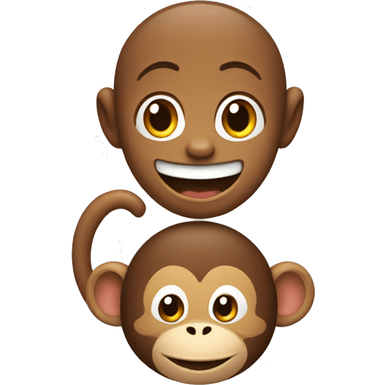 Smiling emoji with monkey emoji