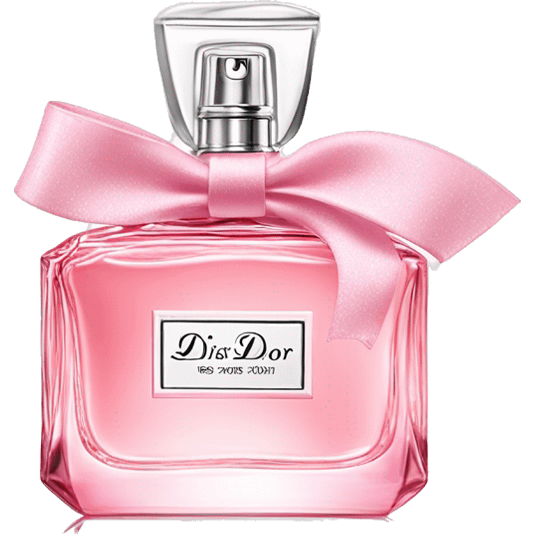 Light pink Miss Dior perfume with bow emoji