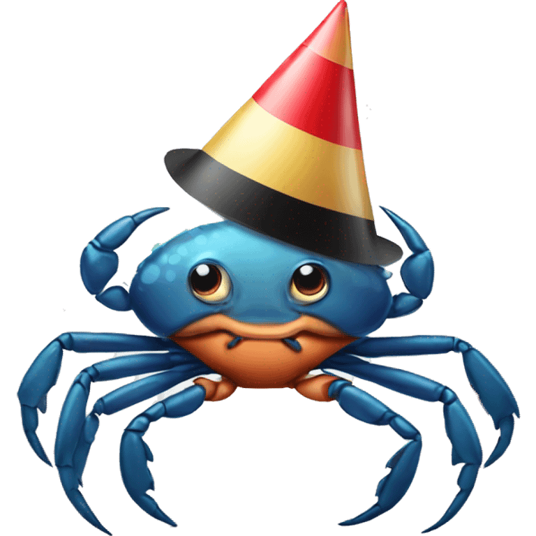 Crab in a party hat emoji