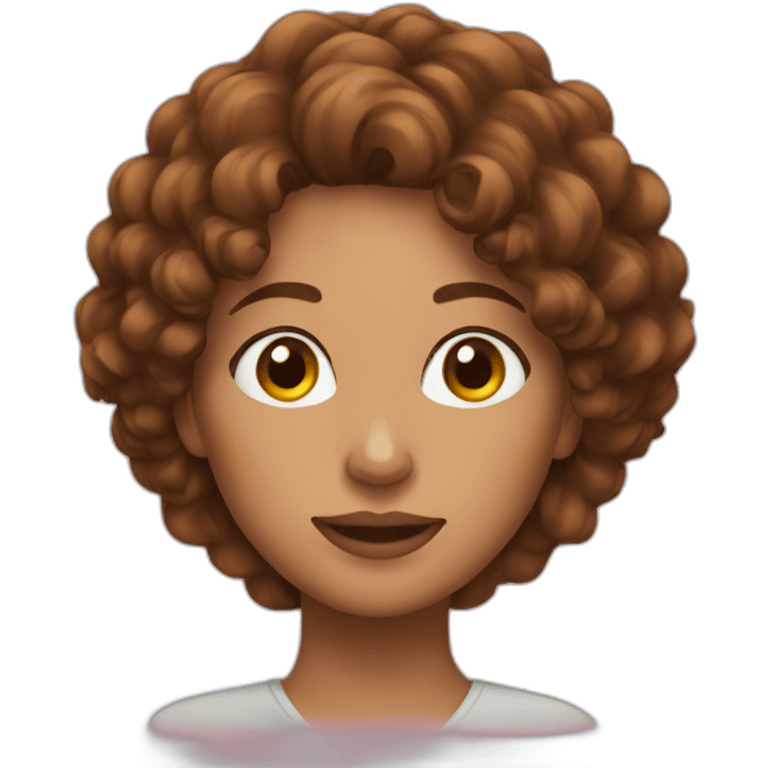 woman with brown curly hair emoji