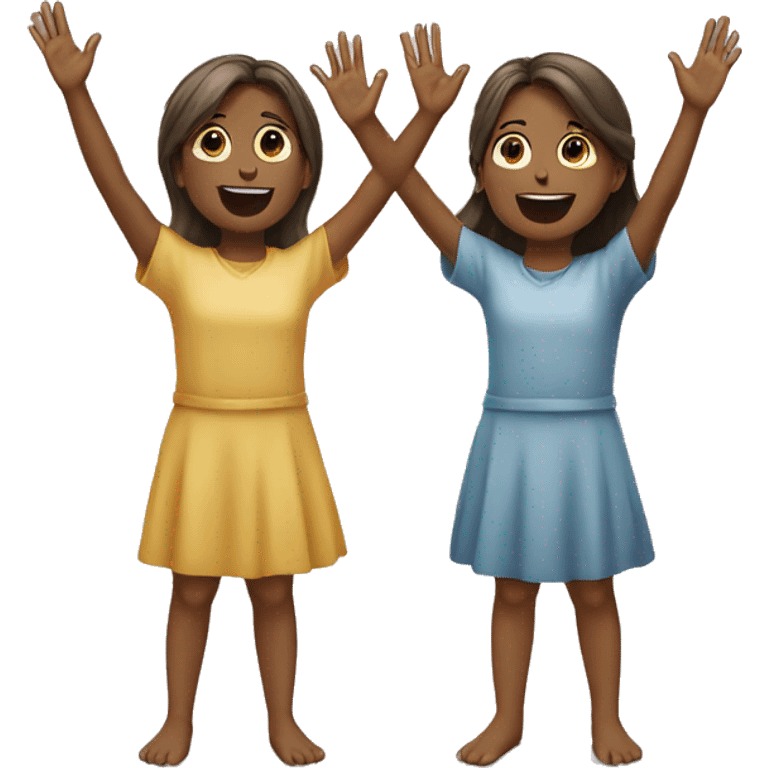 Two girls praising the Lord emoji