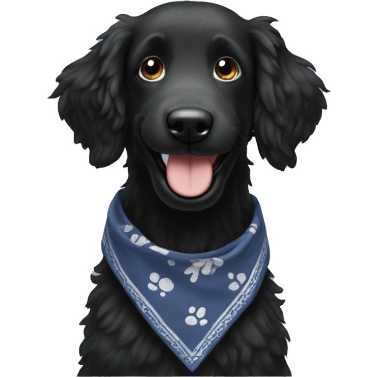 2  x BLACK Groodles with a big smile. Also with a bandanna around its neck. Both Dogs need to be all black fur emoji