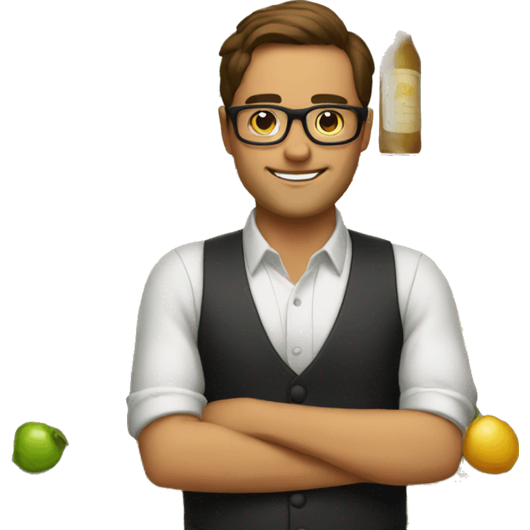 barman with glasses emoji