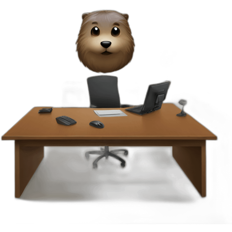 Computer with the video meeting on it make the person a beaver emoji